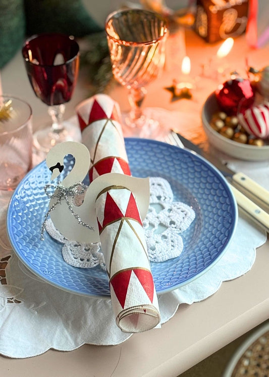 Svane-servietringe til julebordet